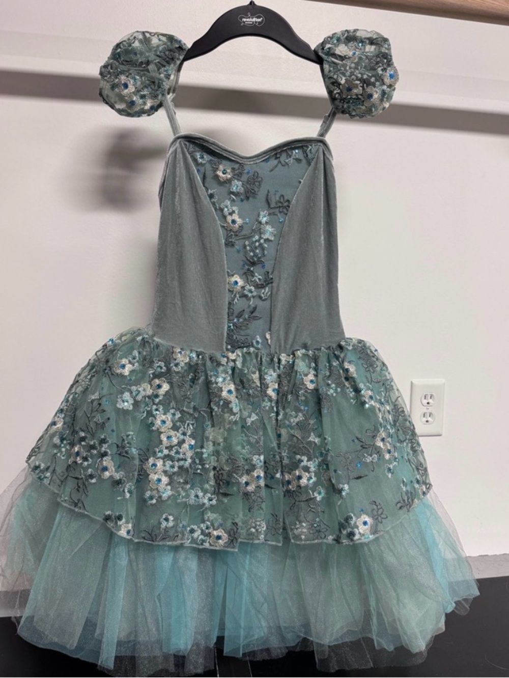 NEW Curtain Call Green Floral Tulle Tutu Ballet Dance Costume CXL Child XL
